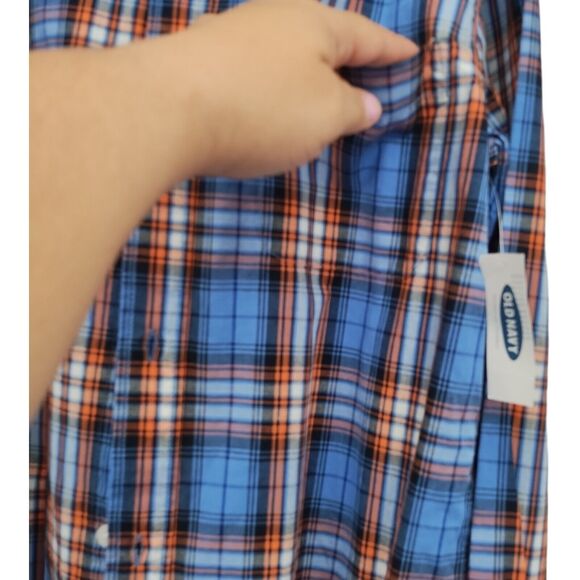 Old Navy Junior Men's Shirt Multicolor Plaid Long Sleeve Button Up Front Sz XL - Picture 6 of 14